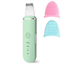 Beauty Ultrasonic Skin Scrubber USB Plug Facial Cleansing Blackhead Remover Face Cleaner Machine Skin Care Acne Massager Tools - green