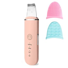 Beauty Ultrasonic Skin Scrubber USB Plug Facial Cleansing Blackhead Remover Face Cleaner Machine Skin Care Acne Massager Tools - pink