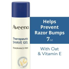 Aveeno Therapeutic Shave Gel for Dry Skin with Oat & Vitamin E, Shaving Cream for Women, 7 oz - Aveeno