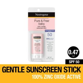 Neutrogena Pure & Free Baby Mineral Sunscreen Stick, SPF 50, 0.47 oz - Neutrogena