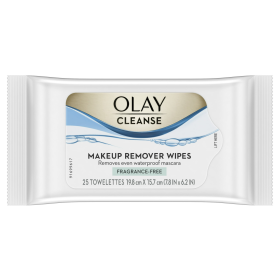 Olay Cleanse Makeup Remover Wipes, Fragrance Free, 25 Count - Olay