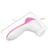 5 In 1 Deep Clean Electric Facial Cleaner Face Skin Care Brush Massager - Pink